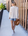 Allie Frayed Hem Denim Jacket - Cream