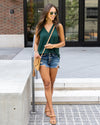 Amanda V-Neck Tank - Deep Emerald