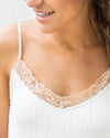 Ariel Lace Knit Tank - Cream