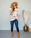 Audrey Aztec Sweater - White