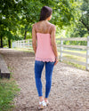 Ava Scalloped Hem Tank - Coral