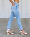 Bailey Distressed Straight Leg Jeans - Light Wash