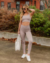 Bailey Marble Foil Print Padded Sports Bra - Mauve