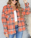 Bailey Plaid Pocketed Shacket - Burnt Sienna