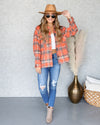 Bailey Plaid Pocketed Shacket - Burnt Sienna