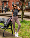 Becca Melange Cap Sleeve Cropped Top - Heather Charcoal
