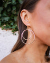 Bella Double Hoop Earrings - Pink/Gold