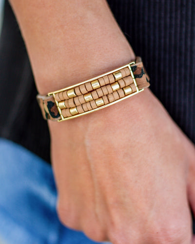 Bria Cuff Bracelet - Leopard