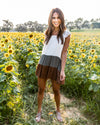Bridget Color Block Ruffle Dress - Olive Multi