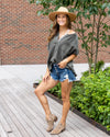 Callie Button Down Top - Dark Olive