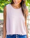 Cam Textured Cropped Tank - Light Pink