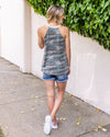 Cassie Camo Color-Block Tank - Olive