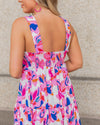 Chloe Tiered Floral Dress - Pink Multi