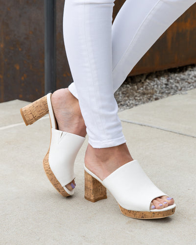 Claire Slip On Heel - White