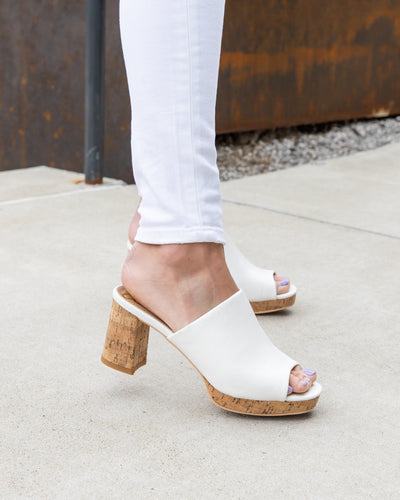 Claire Slip On Heel - White