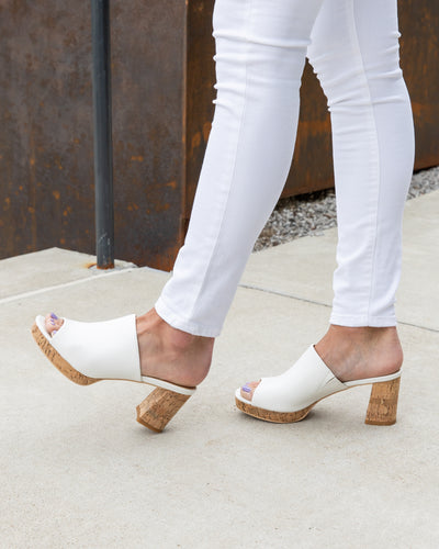 Claire Slip On Heel - White