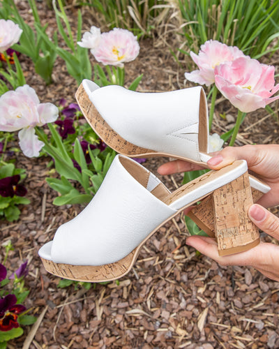 Claire Slip On Heel - White