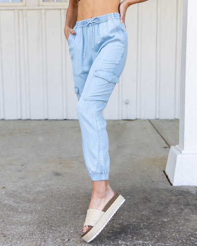 Cool For The Summer Joggers - Chambray