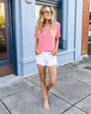 Couldn't Be Better V-Neck Top - Coral