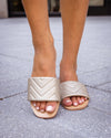 Courtney Quilted Slides - Champagne