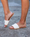 Courtney Quilted Slides - Cream