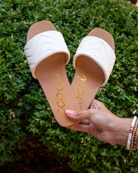 Cream sales quilted sandals