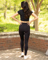 Go Getter V-Neck Top - Black