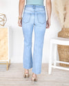 Crystal High Rise Straight Leg Jeans - Light Wash