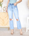 Crystal High Rise Straight Leg Jeans - Light Wash