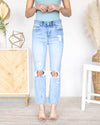 Crystal High Rise Straight Leg Jeans - Light Wash