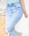 Crystal High Rise Straight Leg Jeans - Light Wash