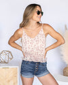 Nadia V-Neck Tank - Cream