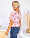 Jennie Smocked Peplum Top - Apricot