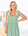 Kimberly Ditsy Floral Smocked Dress - Meadow Green