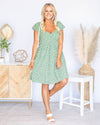 Kimberly Ditsy Floral Smocked Dress - Meadow Green