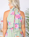 The Look Of Love Floral Maxi Dress - Sage