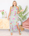 The Look Of Love Floral Maxi Dress - Sage