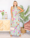 The Look Of Love Floral Maxi Dress - Sage