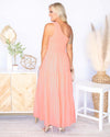 Kayleen One Shoulder Smocked Maxi Dress - Apricot