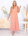 Kayleen One Shoulder Smocked Maxi Dress - Apricot