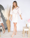 Bridesmaid Graphic Adjustable Tie Robe - Blush
