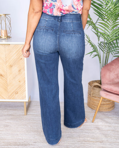 Kennedy High Rise Wide Leg Jeans - Medium Dark Wash