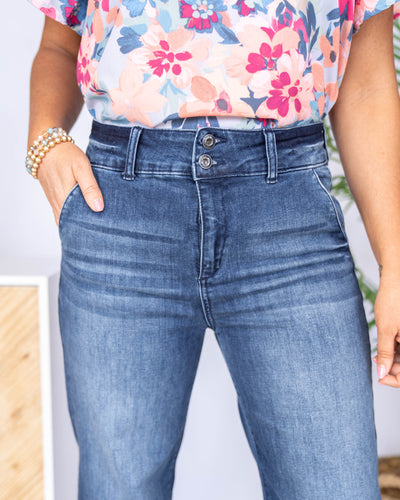 Kennedy High Rise Wide Leg Jeans - Medium Dark Wash