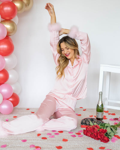 Pink pajama shirt new arrivals