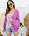 Elodie Lightweight Knit Dolman Sleeve Cardigan - Orchid