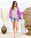 Elodie Lightweight Knit Dolman Sleeve Cardigan - Orchid