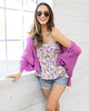 Emma Floral Ruffle Tank - Orchid