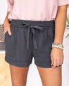 Aly Pocketed Shorts - Charcoal