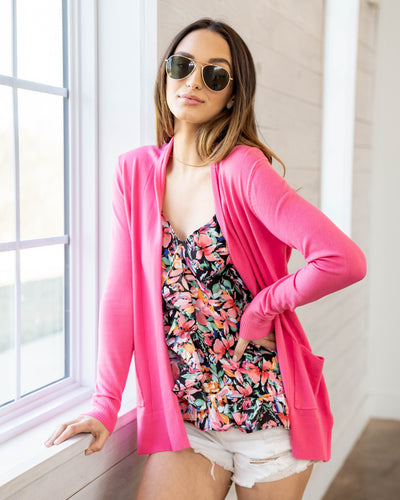 Keep My Word Cardigan - Bubblegum Pink