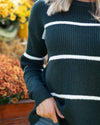 Autumn Breeze Striped Sweater - Forest Green